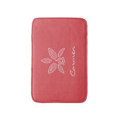 Tapis De Bain Elégante Orchidée Simple Fleur Rouge Chaud Avec No (Devant (Vertical))