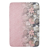 Tapis De Bain Élégante Parties scintillant dorée rose floral Gra (devant Vertical)