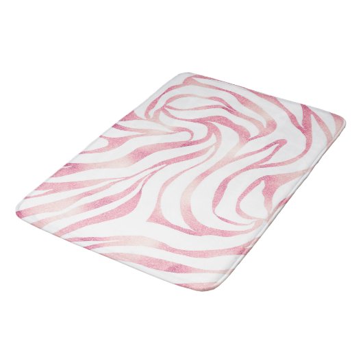 Tapis De Bain Elégante Parties scintillant Rose or Zebra White P (Angle)