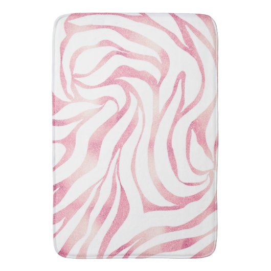 Tapis De Bain Elégante Parties scintillant Rose or Zebra White P (devant Vertical)