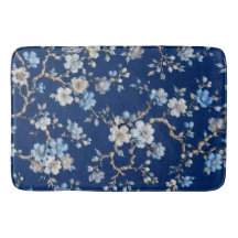 Élégante plaid de jet bleu à motif floral