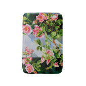 Tapis De Bain Elégante rose roses aquarelle florale (Devant (Vertical))
