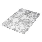Tapis De Bain Elégante toile florale noire et blanche (Angle)
