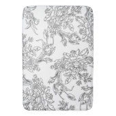 Tapis De Bain Elégante toile florale noire et blanche (devant Vertical)