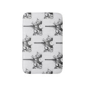 Tapis De Bain Elégante Tour Eiffel Paris Noir Blanc (Devant (Vertical))