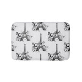 Tapis De Bain Elégante Tour Eiffel Paris Noir Blanc (Devant)
