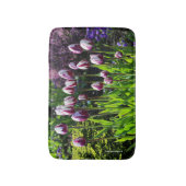 Tapis De Bain Élégante Tulipes à drapeau triomphal blanc violet (Devant (Vertical))