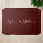 Tapis De Bain Élégante typographie rouge foncé et rose pâle