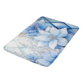 Tapis De Bain Élégantes fleurs d'hiver bleues (Angle)