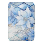 Tapis De Bain Élégantes fleurs d'hiver bleues (devant Vertical)