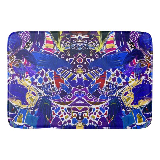 Tapis De Bain Éléments abstraits bleus mignons (Devant)