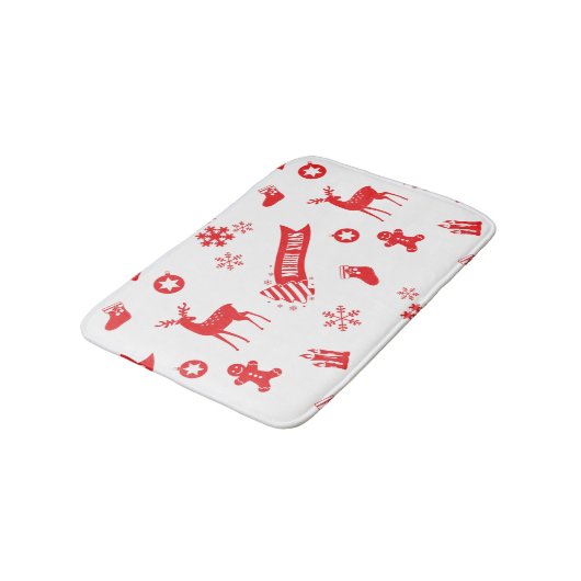 Tapis De Bain Éléments de Noël (Angle)
