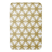 Tapis De Bain Éléments géométriques blancs et or élégants avec m (devant Vertical)