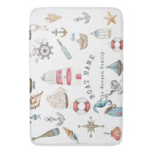 Tapis De Bain Éléments nautiques à l'aquarelle Marin (devant Vertical)