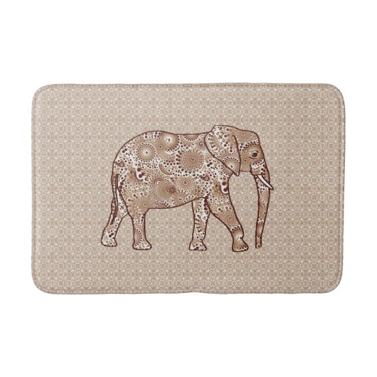 Tapis De Bain Eléphant à spirale fractale, couche de bain Brown (Devant)