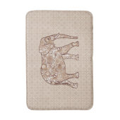 Tapis De Bain Eléphant à spirale fractale, couche de bain Brown (Devant (Vertical))