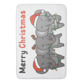 Tapis De Bain Eléphant Animaux de Noël Eléphants Joyeux (devant Vertical)