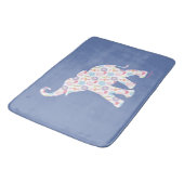 Tapis De Bain Eléphant avec Fleurs d'Aquarelle Motif unique (Angle)