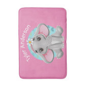 Tapis De Bain Eléphant Bébé mignon, Nom do-it-yourself, Rose (Devant (Vertical))