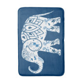Tapis De Bain Eléphant bleu à motif orné (Devant (Vertical))