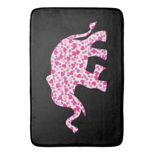 Tapis De Bain Eléphant composé de Coeurs roses (devant Vertical)
