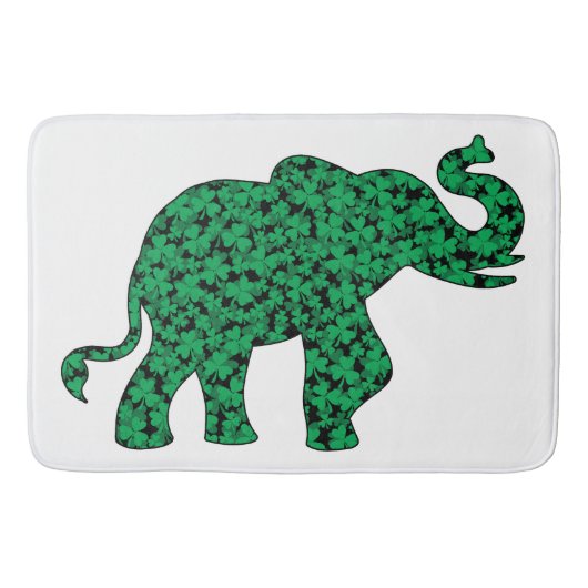 Tapis De Bain Eléphant composé de Shamrocks (Devant)