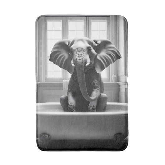 Tapis De Bain Eléphant dans le bain (Devant (Vertical))