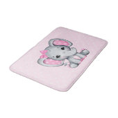 Tapis De Bain Eléphant de bébé rose mignon avec oreilles Poka Do (Angle)