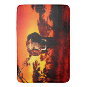 Tapis De Bain Éléphant de coucher du soleil (devant Vertical)