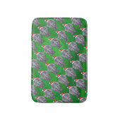 Tapis De Bain Éléphant de Noël sur Vert (Devant (Vertical))