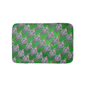 Tapis De Bain Éléphant de Noël sur Vert (Devant)