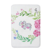 Tapis De Bain Eléphant Floral Salle de bain Mat de bain (Devant (Vertical))