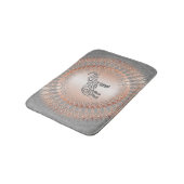 Tapis De Bain Éléphant Gris Mandala Or Rose (Angle)