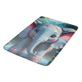 Tapis De Bain Eléphant mignon dans la pluie (Angle)