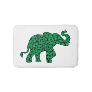 Tapis De Bain éléphant mignon en shamrock