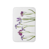 Tapis De Bain Éléphant Purple Watercolor Iris Flowers Botanical (Devant (Vertical))