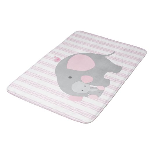 Tapis De Bain Éléphant rose de beau bébé (Angle)