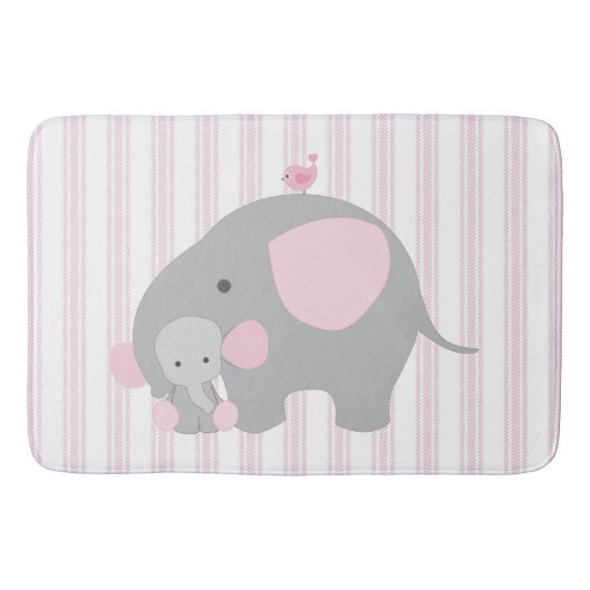 Tapis De Bain Éléphant rose de beau bébé (Devant)