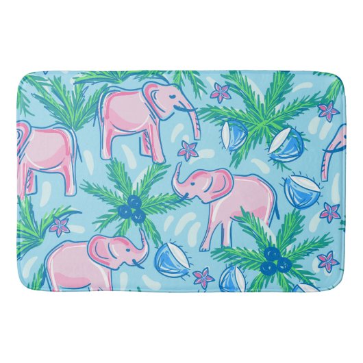 Tapis De Bain Eléphant rose Preppy (Devant)