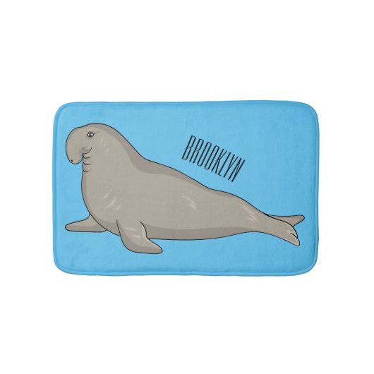 Tapis De Bain Elephant seal cartoon illustration (Devant)