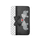 Tapis De Bain Eléphants adorables mignons, Pois, Bow noir (Devant (Vertical))