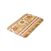 Tapis De Bain Éléphants ethniques, fleurs, motif sans couture. (Angle)