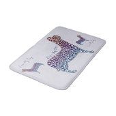 Tapis De Bain Embossed Indigo Gradient Paw Print Dog Outline (Angle)