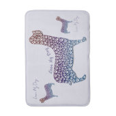 Tapis De Bain Embossed Indigo Gradient Paw Print Dog Outline (Devant (Vertical))