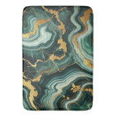 Tapis De Bain Emerald Green & Gold Marble Look Mariage Glam (devant Vertical)