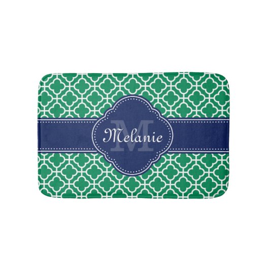 Tapis De Bain Emerald Green What Marocain Motif Marine Monogramm (Devant)