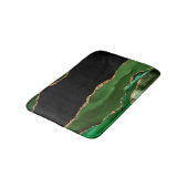 Tapis De Bain Émeraude Vert Marbré Agate Pierre contemporaine (Angle)