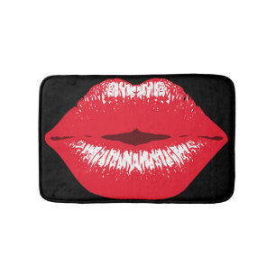 tapis de bain empreinte de baiser rouge