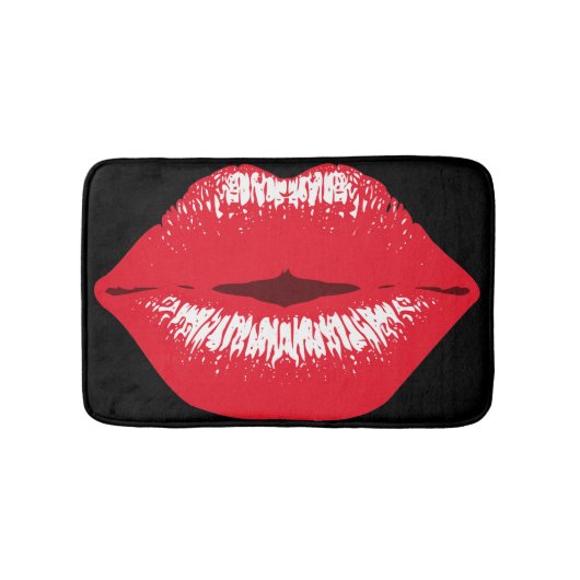 tapis de bain empreinte de baiser rouge (Devant)