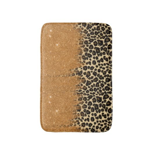 Tapis De Bain Empreinte de léopard avec la course de brosse de (Devant (Vertical))